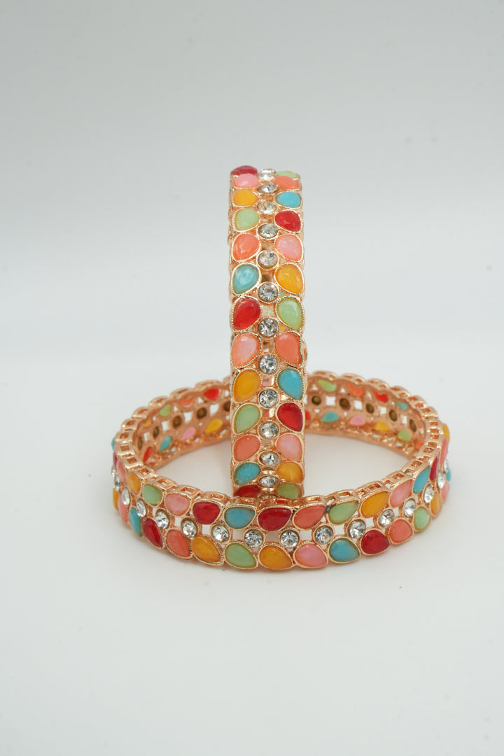 Festive Multicolor Bangle with Bright Accents - Victorian Jaipur
