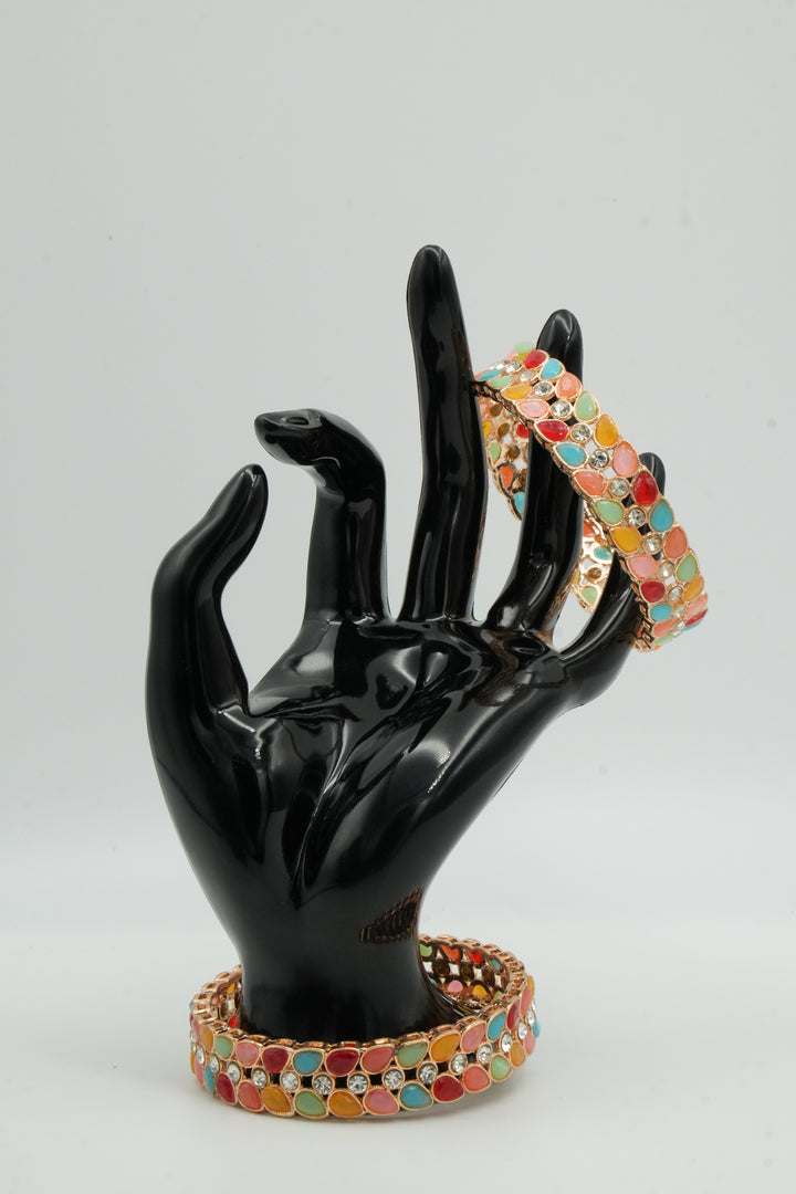 Festive Multicolor Bangle with Bright Accents - Victorian Jaipur