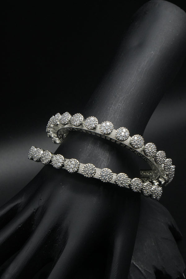 Classic Sparkling Round CZ Bangles - Victorian Jaipur