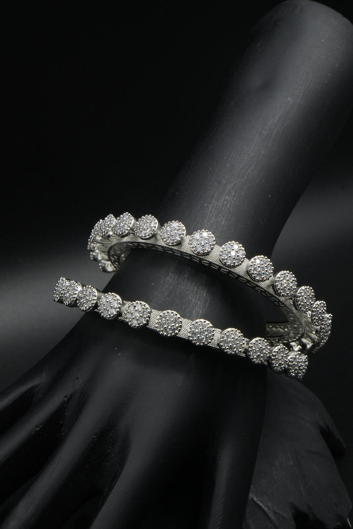 Classic Sparkling Round CZ Bangles - Victorian Jaipur