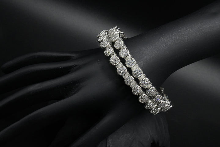 Classic Sparkling Round CZ Bangles - Victorian Jaipur