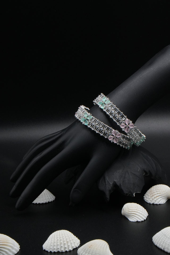 Floral Pastel Gem Bangles - Victorian Jaipur