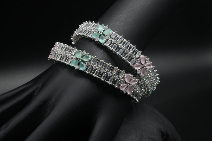 Floral Pastel Gem Bangles - Victorian Jaipur