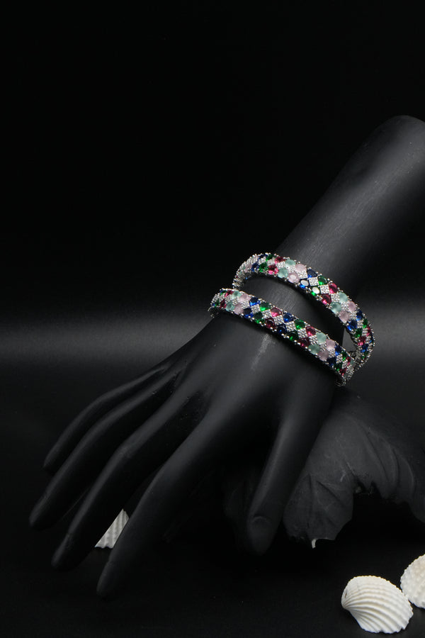 Royal Multi-Colour Gemstone Bangles – Party & Wedding Wear - Victorian Jaipur