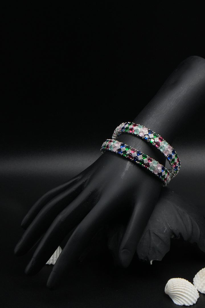 Royal Multi-Colour Gemstone Bangles – Party & Wedding Wear - Victorian Jaipur