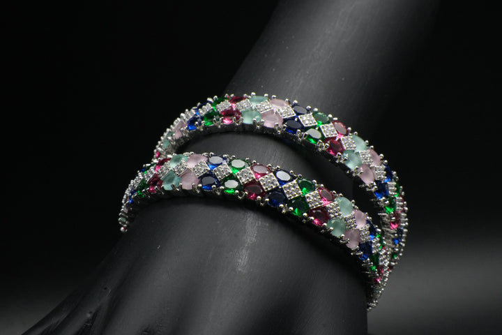 Royal Multi-Colour Gemstone Bangles – Party & Wedding Wear - Victorian Jaipur