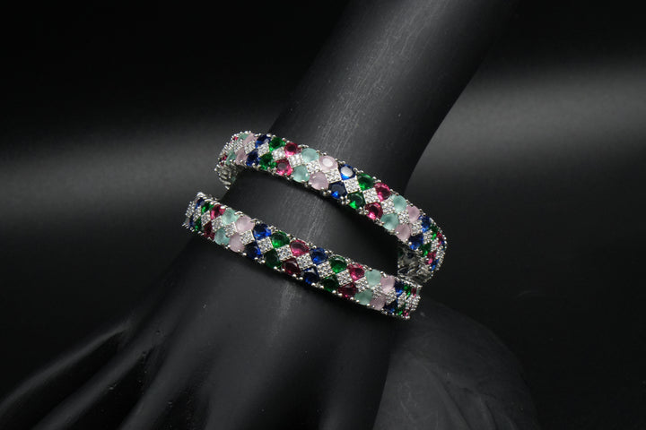 Royal Multi-Colour Gemstone Bangles – Party & Wedding Wear - Victorian Jaipur