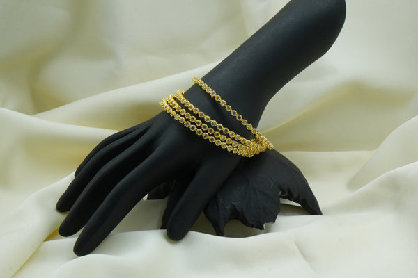 Timeless Elegance – Classic Diamond-Style Bangles - Victorian Jaipur