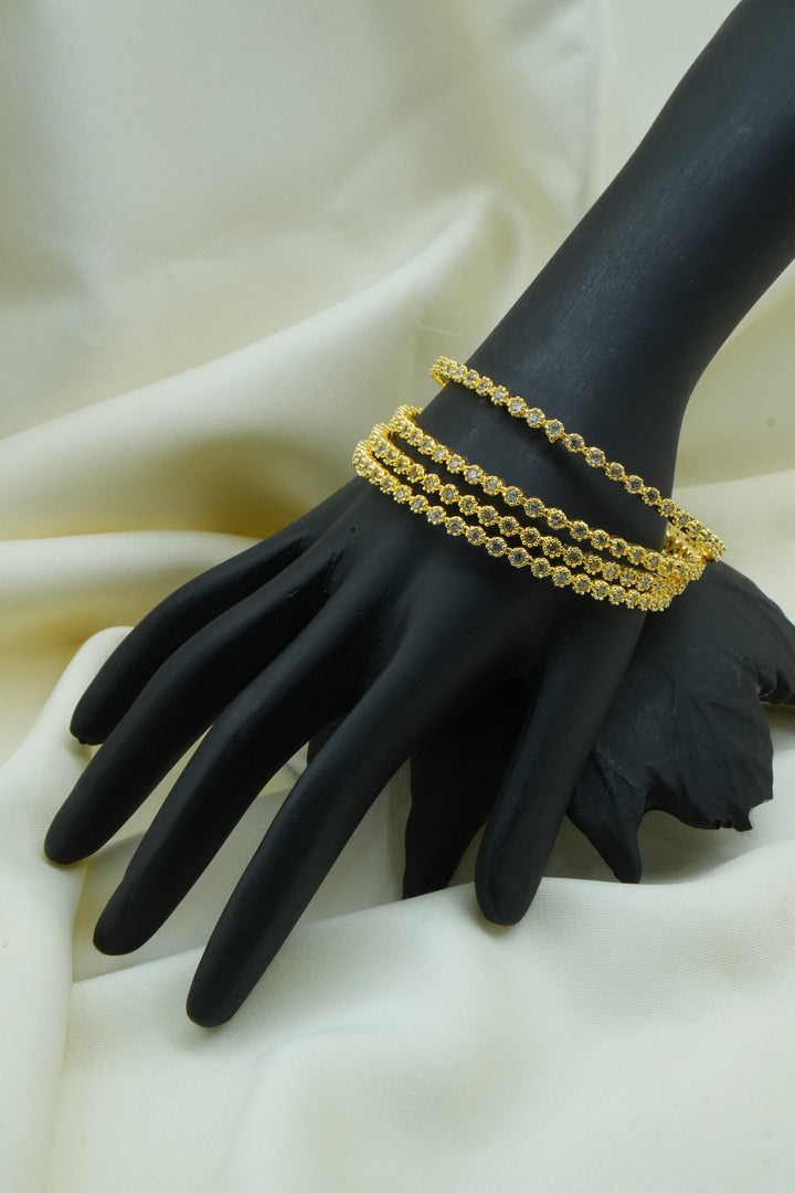 Timeless Elegance – Classic Diamond-Style Bangles - Victorian Jaipur