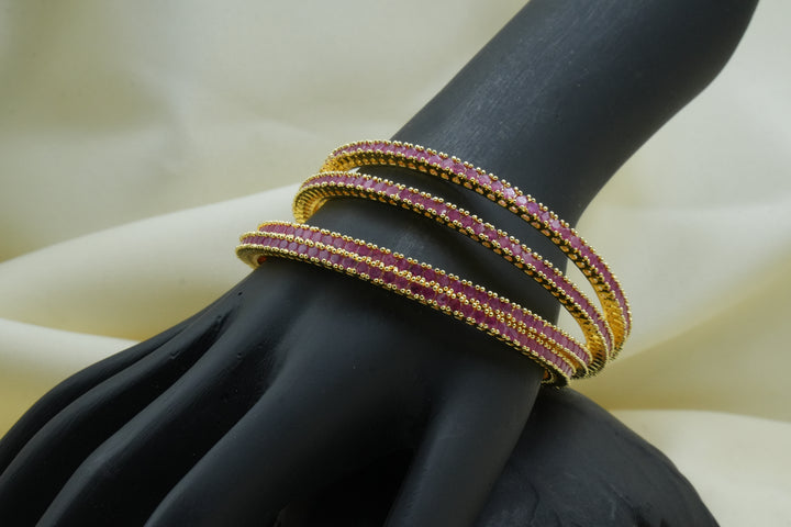 Radiant Baguette Cascade Bangles - Victorian Jaipur