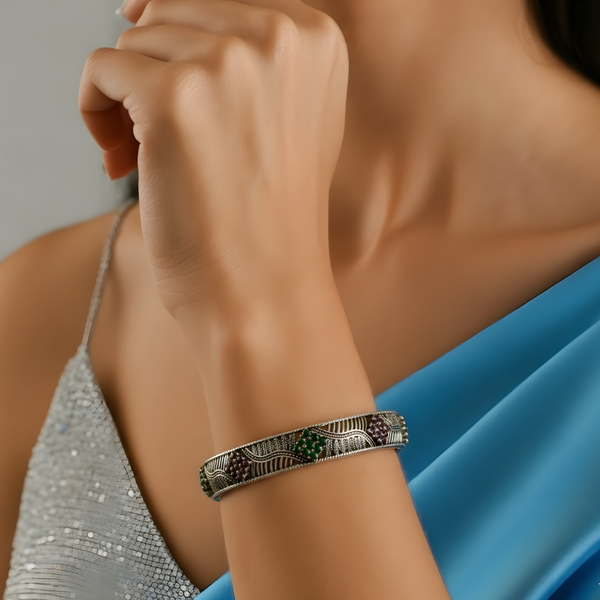 Silver Plated Ethnic Bangle - Stunning Traditional Jewelry for Every Occasion