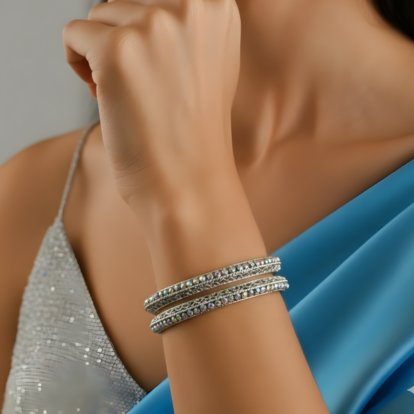Silver-Plated Bangles for Women – Grace with Every Sparkle