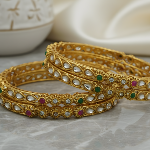 Stylish Gold-Plated Bangles for Women – Elevate Your Everyday Elegance
