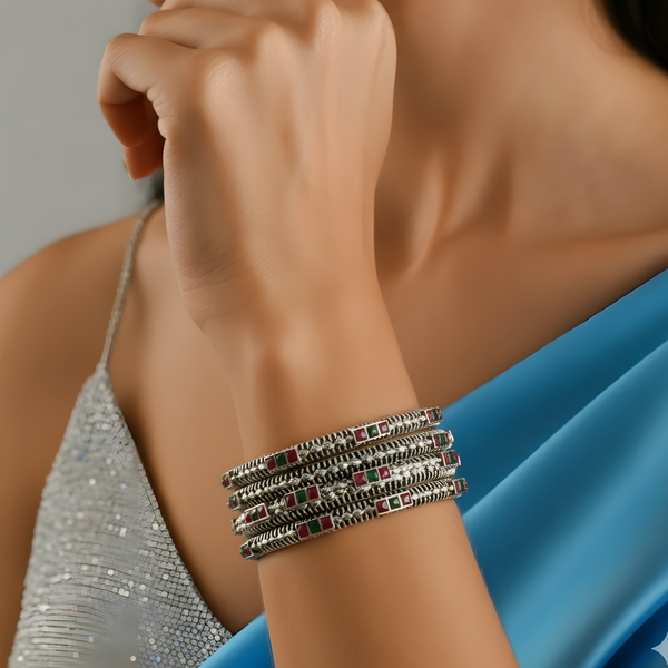 Silver-Plated Bangles for Women – Grace with Every Sparkle