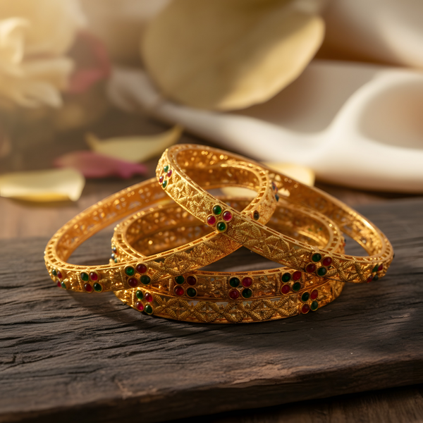 Elegant Gold-Plated Bangles for Women – Timeless Shine & Style