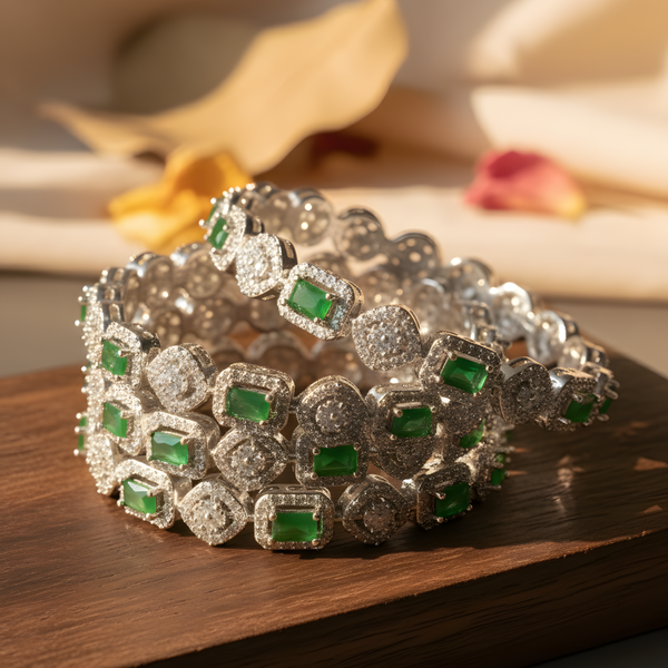 Silver-Plated Bangles for Women – Grace with Every Sparkle