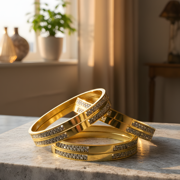 Elegant Gold-Plated Bangles for Women – Timeless Shine & Style