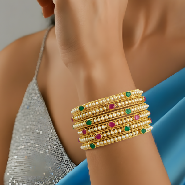 Elegant Gold-Plated Bangles for Women – Timeless Shine & Style