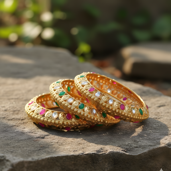 Elegant Gold-Plated Bangles for Women – Timeless Shine & Style