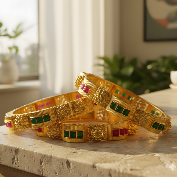 Elegant Gold-Plated Bangles for Women – Timeless Shine & Style