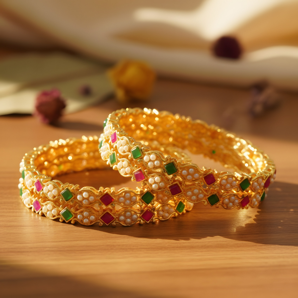 Elegant Gold-Plated Bangles for Women – Timeless Shine & Style