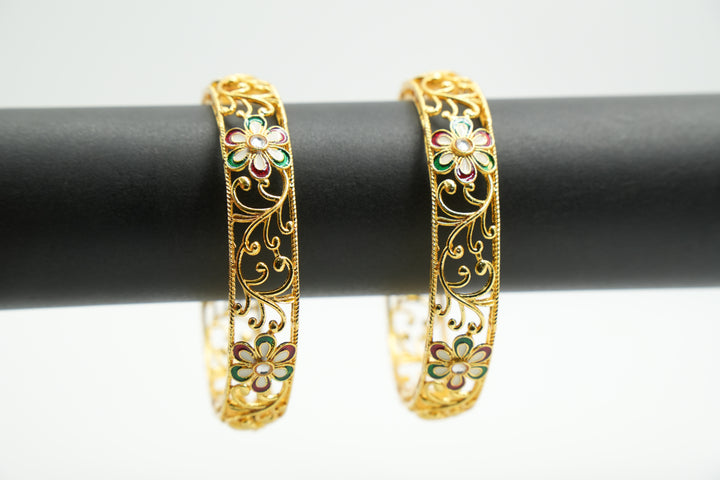 Diamond Cut Polished Bangle - Victorian Jaipur