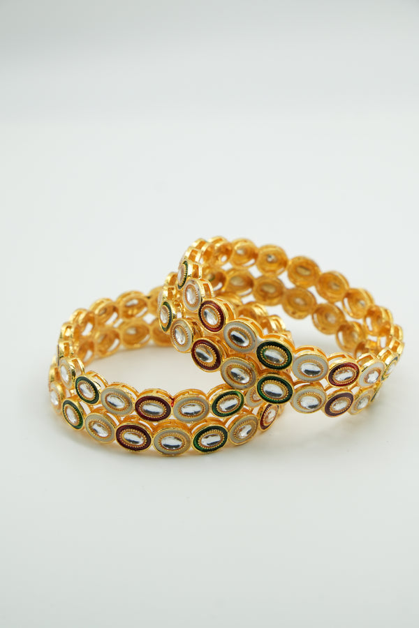 Elegant Gold-Plated Bangle - Victorian Jaipur
