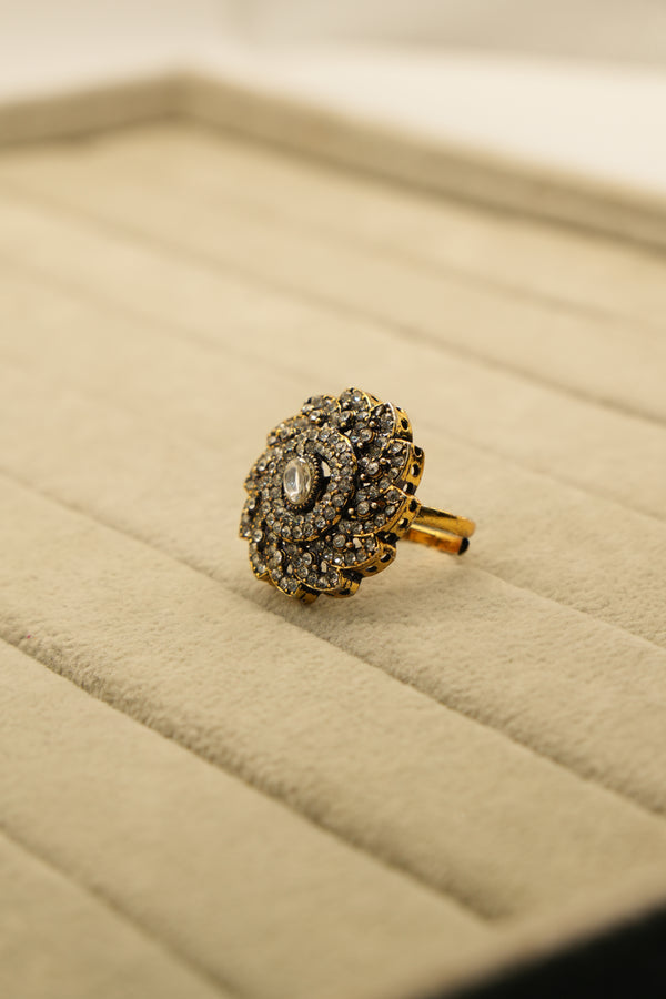 Elegant Gold-Plated Ring - Victorian Jaipur
