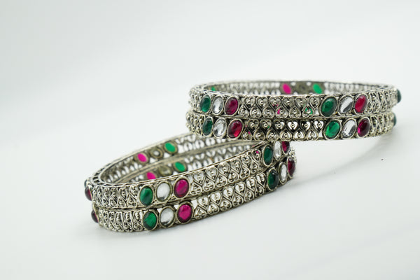 Antique Oxidized Bangles - Victorian Jaipur